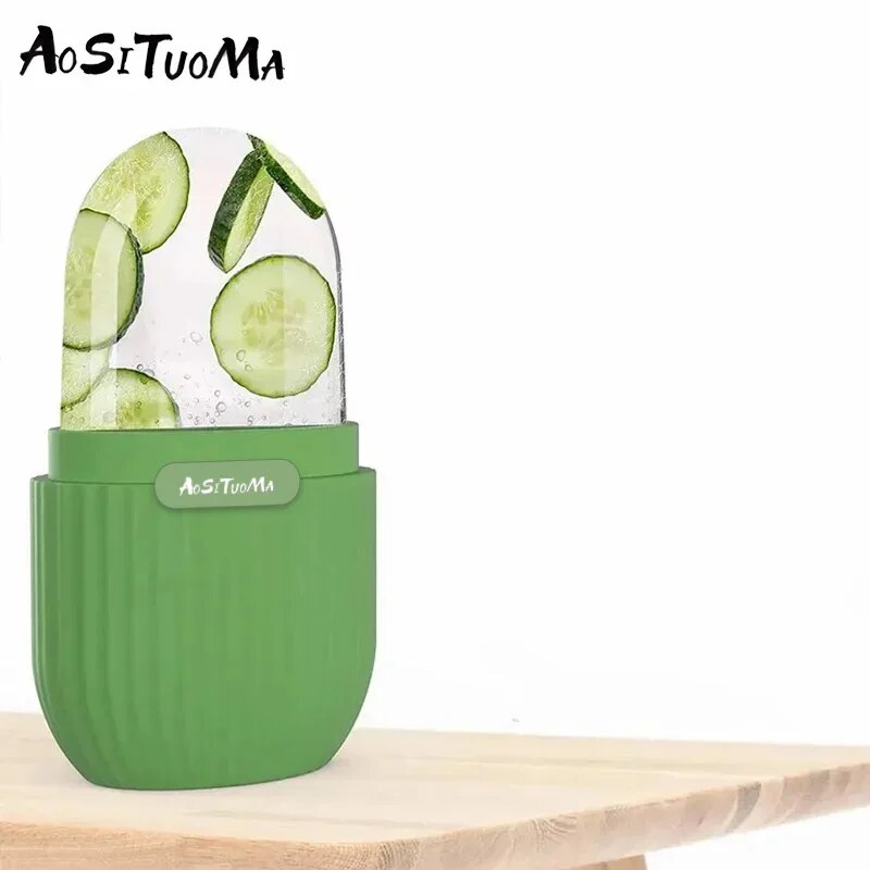 Silicone Ice Face Roller, Contorno e encolher poros, Remover círculos escuros, Massagem, Beleza da pele, Facial Care Tool for Eyes, Pescoço