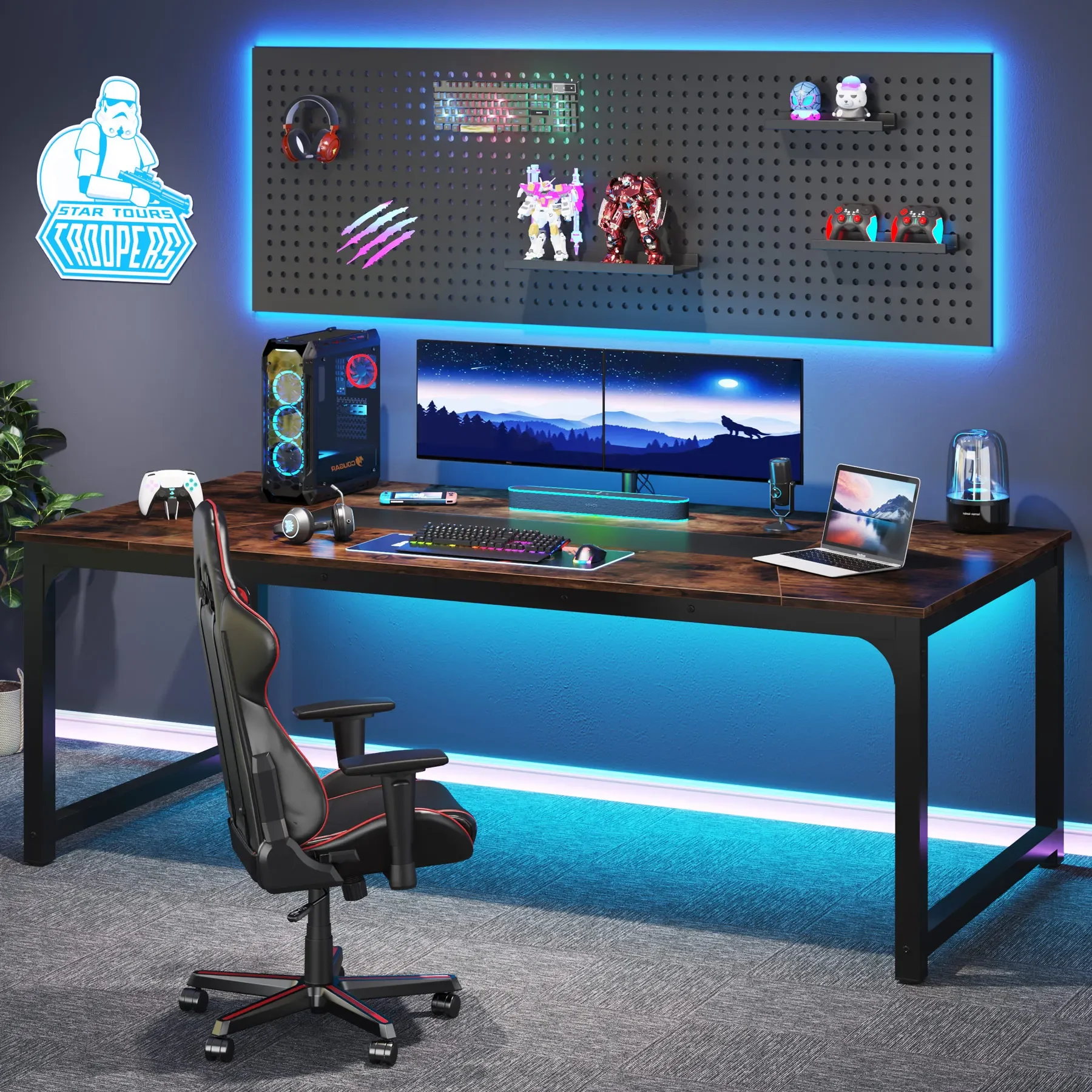Tribesigns Modern Computer Desk 70.8 inch Large Executive Office Desk Study Writing Desk Workstation Computer Table