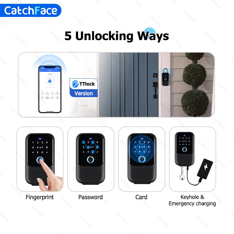 IP65 Wall Mount Key Box Small Container Outdoor Waterproof Safe Security Password Fingerprint Tuya or TTLock APP Anti-theft box