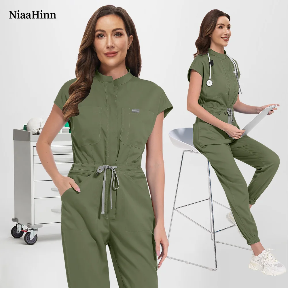 Niaahinn OP-Kittel für Krankenhaus, Krankenschwester, Arzt, hochwertiger Peeling-Overall, mehrfarbig, medizinische Pflege-Peelings, Beauty-SPA-Uniformen