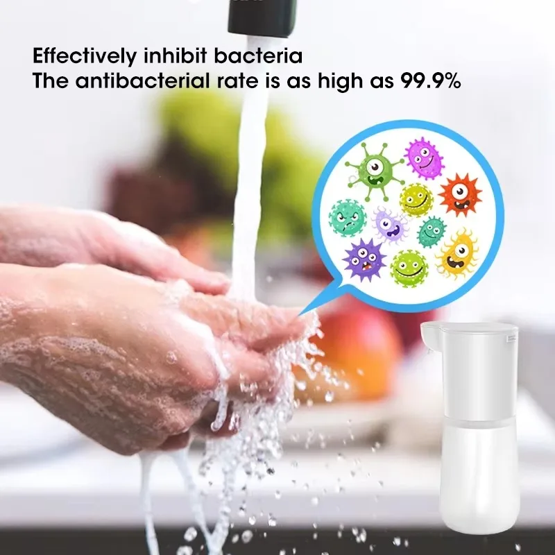 350ML Touchless Flüssigseifenspender Schaum USB Aufladbare Schaum Handwaschmaschine Maschine Badezimmer Smart Infrarot SensorSoapDispenser