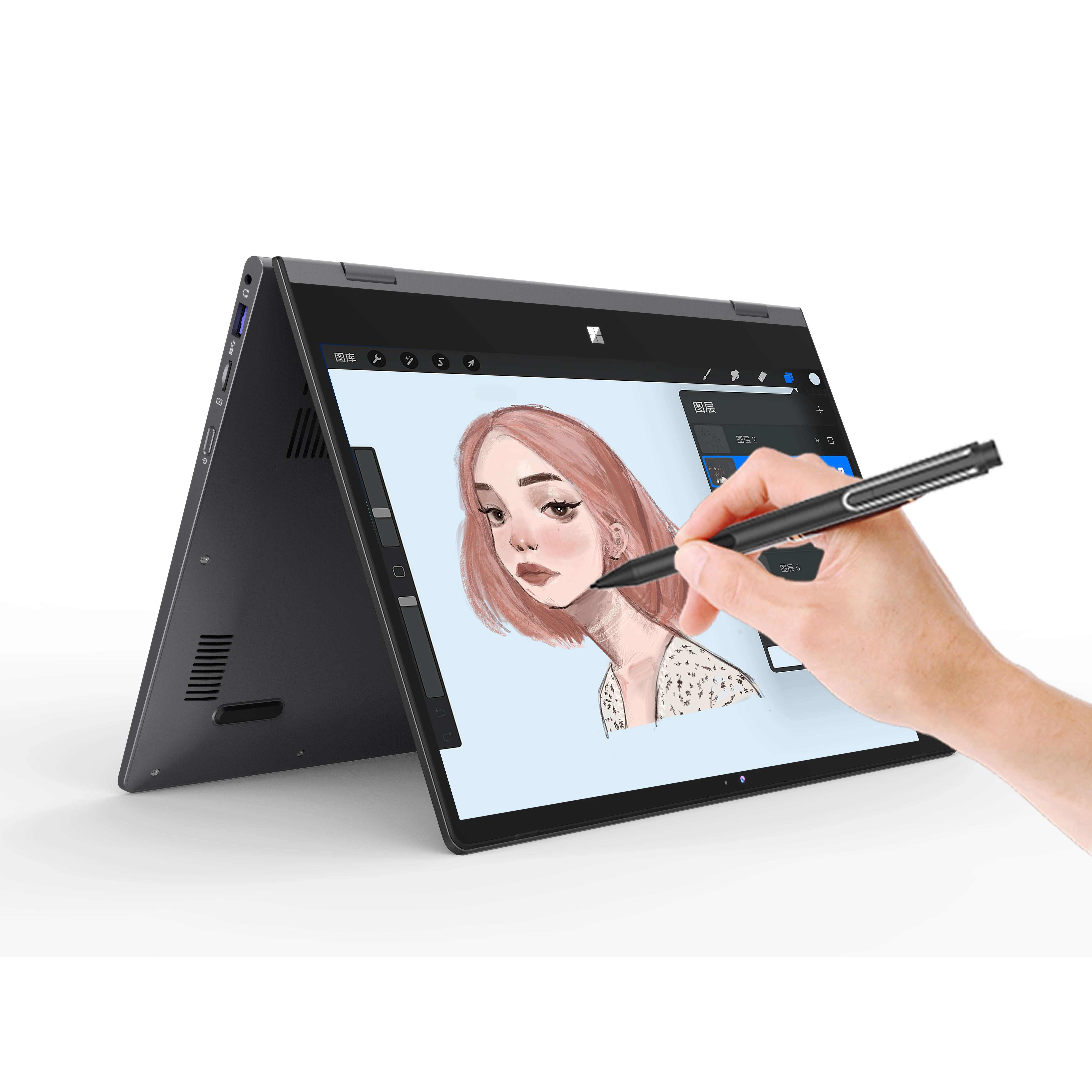 14 inch Mini Laptop Intel N95 32 GB DDR4 2TB SSD 6000 mAh Tablet 2-in-1 2.5K 2560*1440 Screen Touch 360° Flip Office Study movie