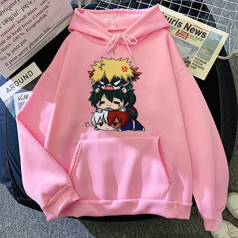 Sudaderas con capucha de dibujos animados de My Hero Academia Anime Deku Bakugou Katsuki Todoroki Shoto Sudadera con capucha estampada Otoño Invierno Jersey con capucha
