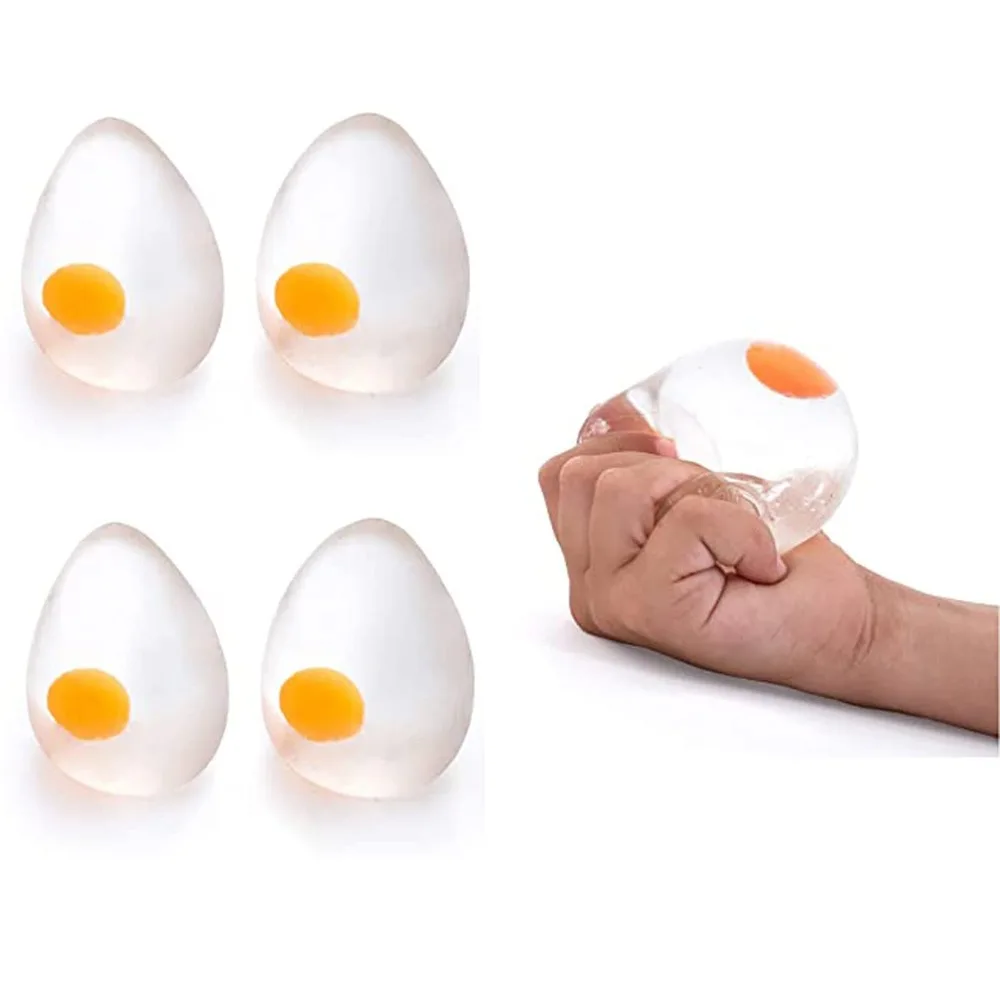 Funky Egg Splat Ball Squishy Speelgoed Stress Relief Eieren Dooierballen Squishies Leuk speelgoed voor kinderen Angst Reducer Relief voor volwassenen