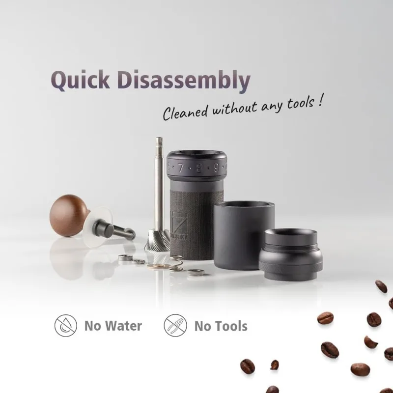 1Zpresso K-Ultra Manual Coffee Grinder Silver with Carrying Case, Assembly Consistency Grind Stainless Steel Conical Burr, Folda