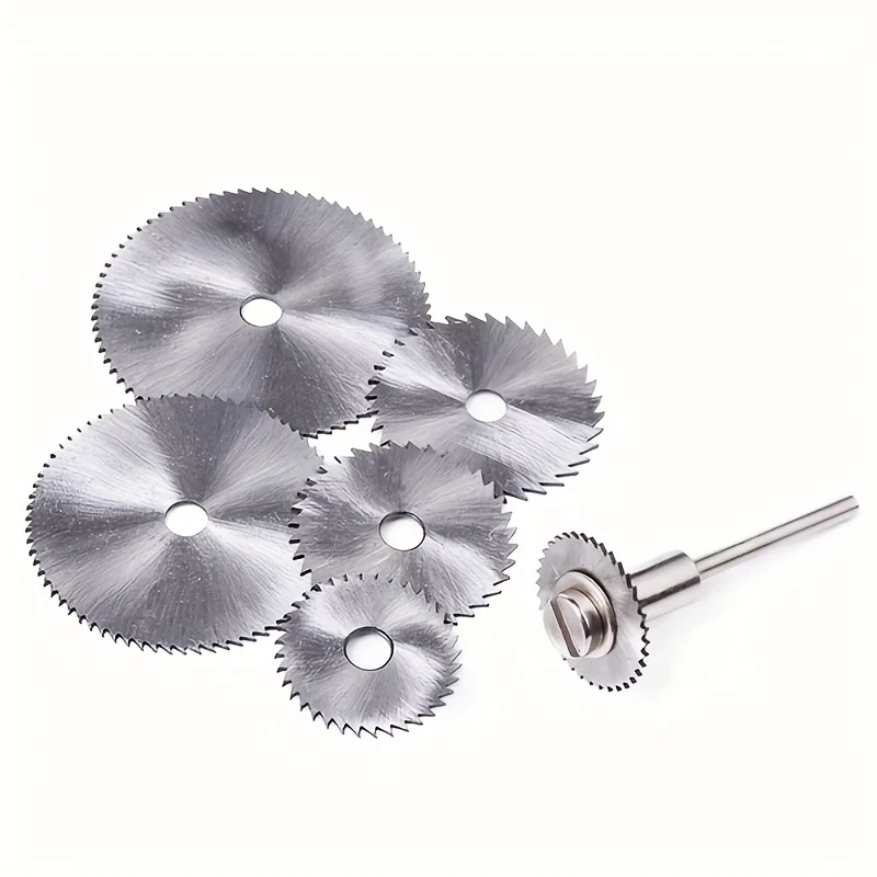 7 cuchillas de corte de acero de alta velocidad: corte de madera, plástico, cobre, aluminio y metales blandos.