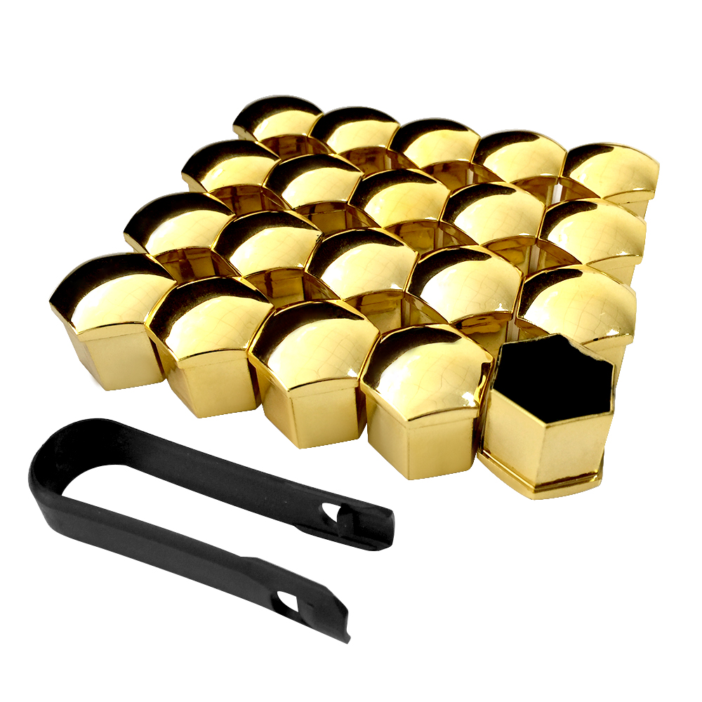 20Pcs Universal Anti-Rust 17/19/21mm Chrome Glossy ABS Auto Trim Tyre Wheel Nut Screw Bolt Protection Covers Cap Car Accessories