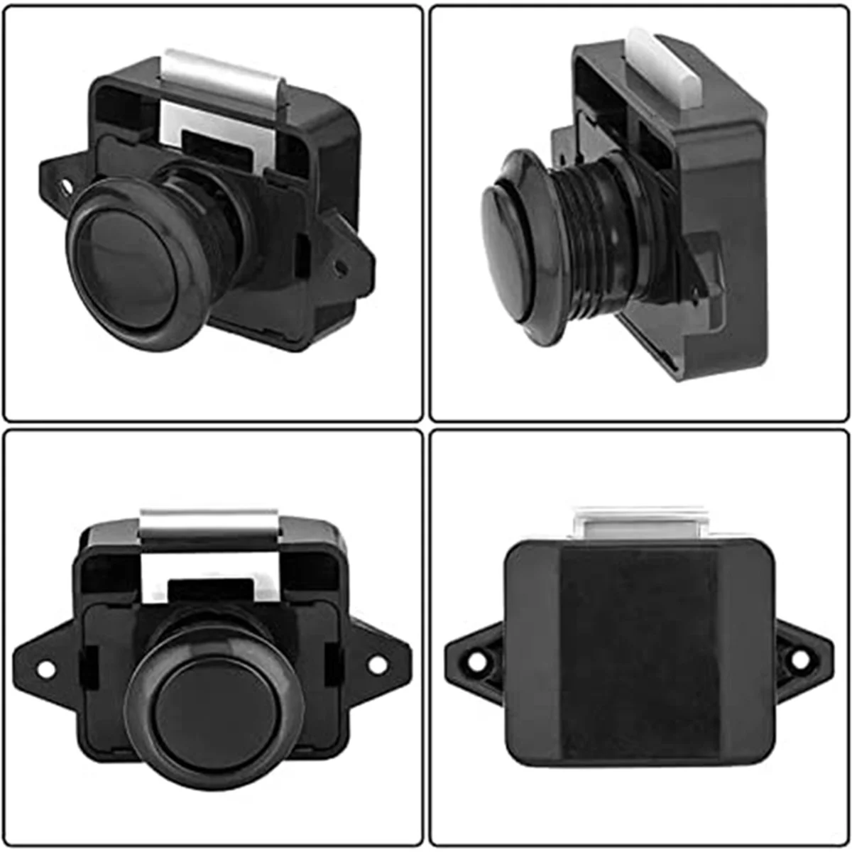 BABQ Pack Of 10 Locks, Metal Push Button Door Locks Furniture Locks Cabinet Locks Cabinet Locks Door Locks, Black