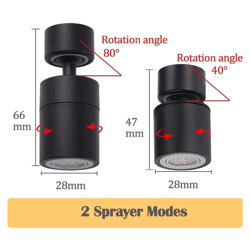 ฟังก์ชั่น Dual Anti-splash Bubbler ก๊อกน้ําห้องครัว Aerator 360 องศาหมุน Tap Water Diffuser ห้องน้ําน้ํากรองหัวฉีดผสม