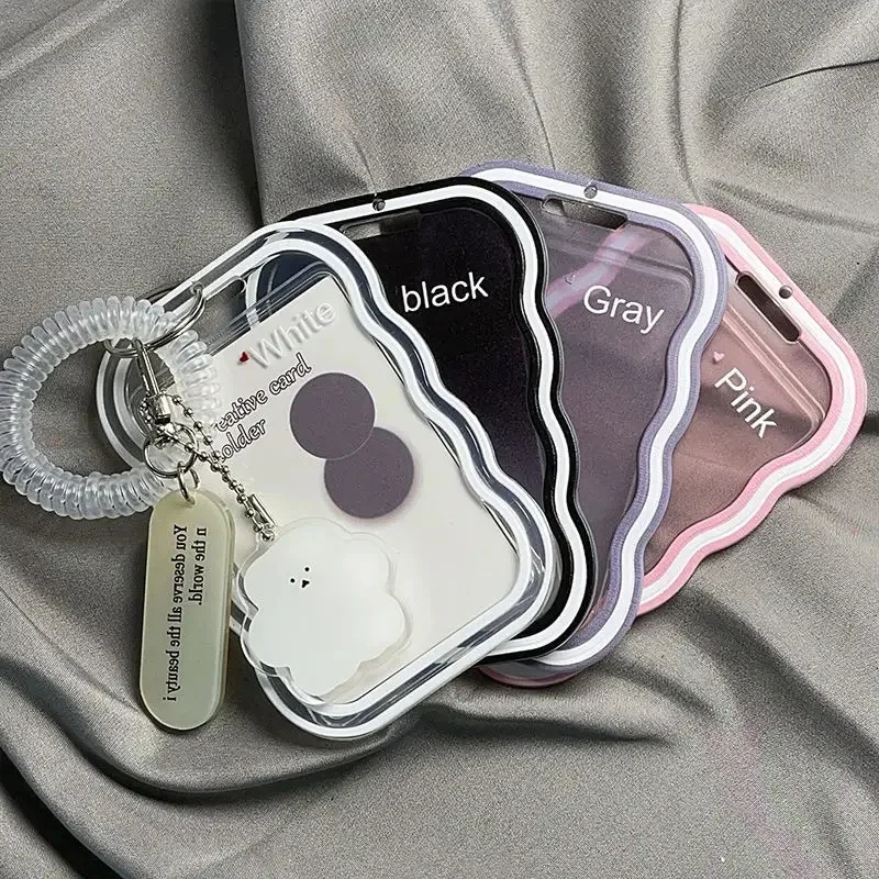 Kreatives Design Kpop Fotokartenhalter Transparenter Kartenhalter Schlüsselanhänger Fotohüllen Buskarte Studentenkartenetui Fotorschutz