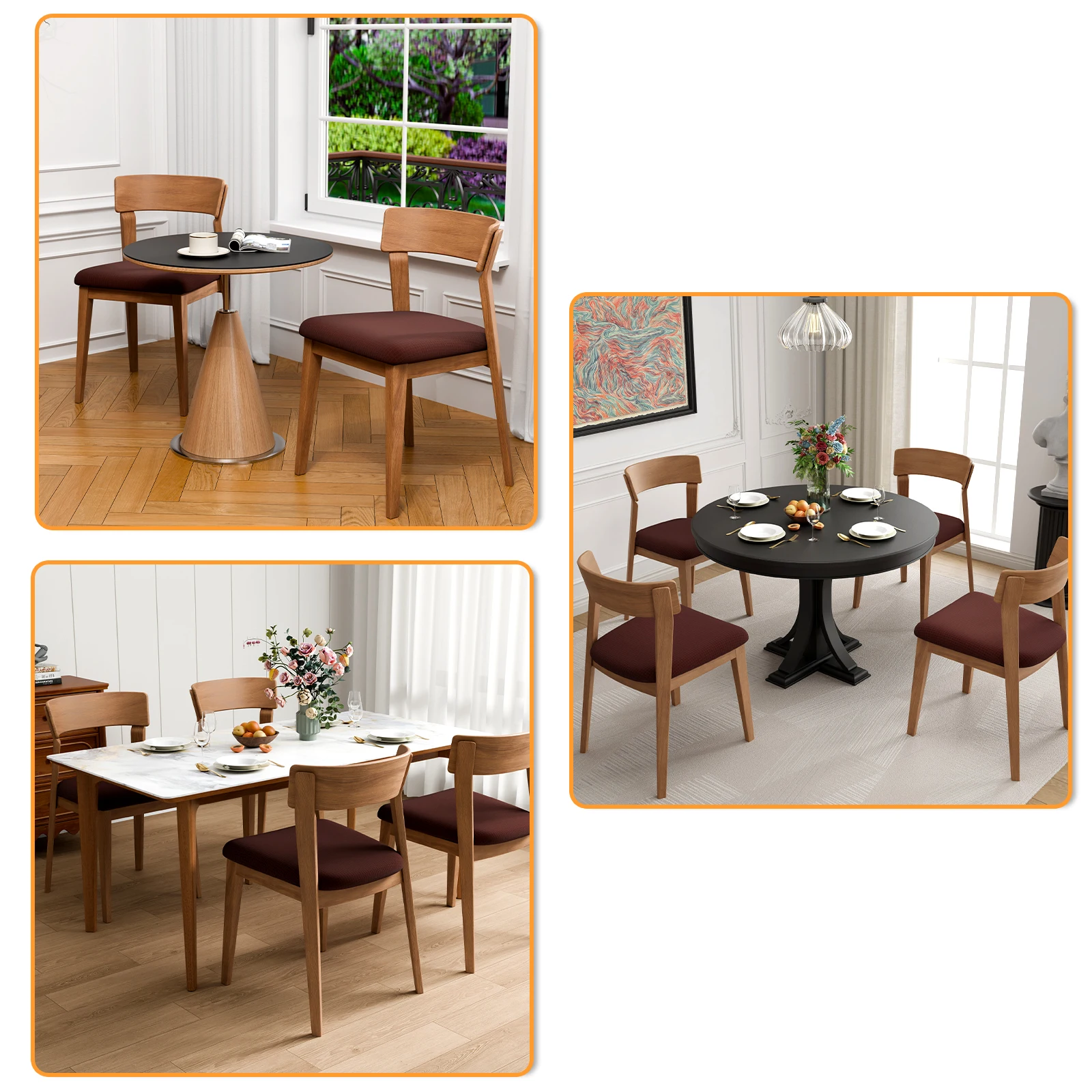 1/4 Uds. Fundas de asiento para sillas de comedor, lavables y extraíbles, antipolvo, fundas para sillas de cocina, fundas de cojines