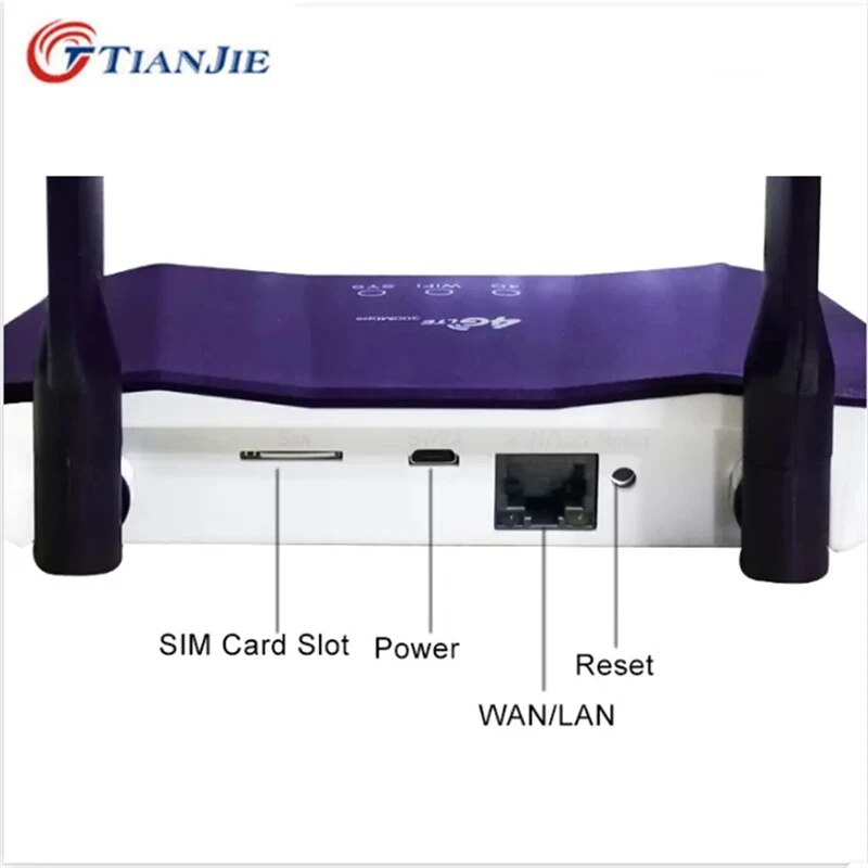 Adaptador de red global TIANJIE 4G tarjeta SIM inalámbrico WIFI módem LTE Punto de Acceso CPE 4 antena Hotspot para cámara IP