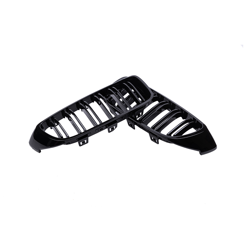 Pulleco-parrilla de parachoques delantero de coche, parrilla de carreras para BMW Serie 4 F32 F33 F36 M3 F80 M4 F82 12-18, accesorios negros brillantes de doble listón