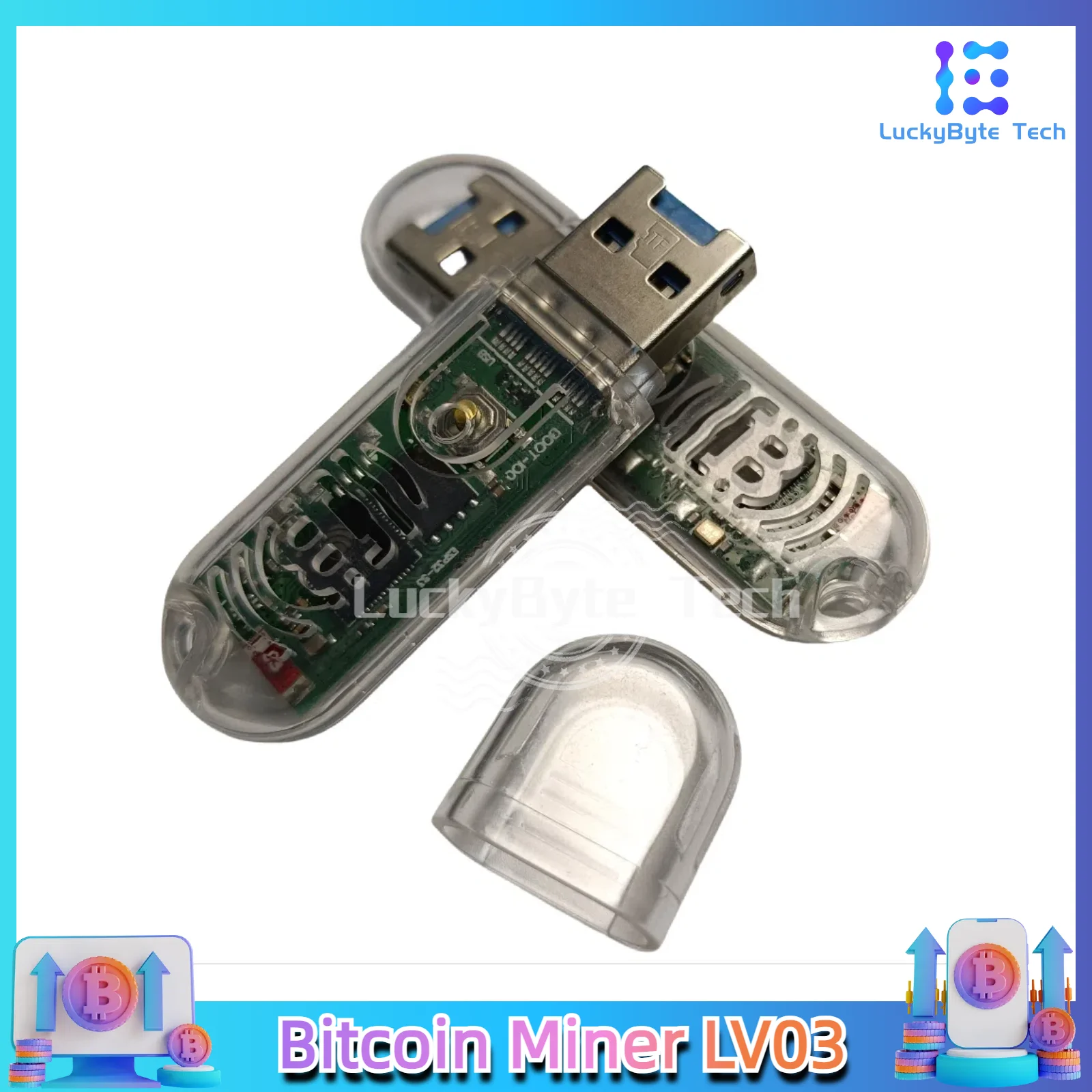 Solo Miner Lucky Miner LV03 USB Nerdminer V3 Bitcoin Miner Lottery Miner con Mini pantalla criptográfica minero btc