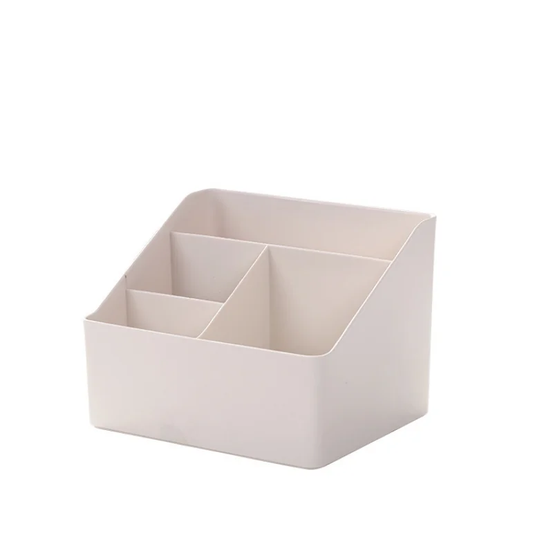โต๊ะ Office Storage Organizer ผู้ถือรีโมทคอนโทรลพลาสติก Desktop Clutter Sorting Box อุปกรณ์ห้องนั่งเล่นโรงเรียน