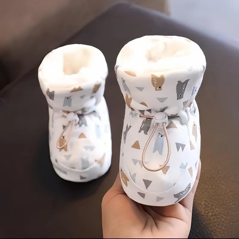 Inverno sapatos de bebê recém-nascido meninos e meninas botas de neve de algodão quente moda bonito sola macia confortável calçado de caminhada
