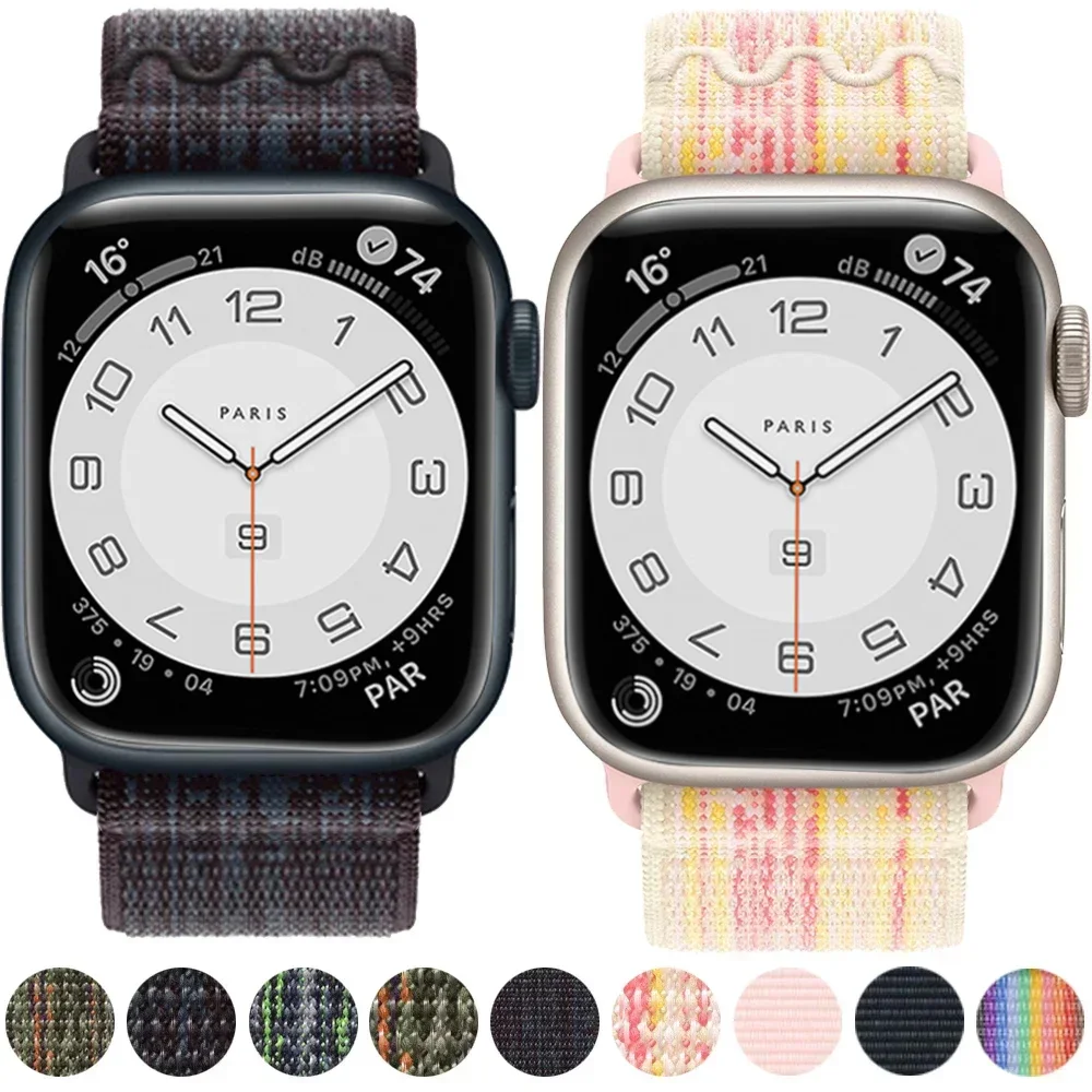 ไนลอนสําหรับ Apple Watch Band Ultra 2 49 มม.44 มม.40 มม.45 มม.41 มม.42 มม.40 มม.สายนาฬิกา IWatch Ultra Series 9 7 6 5 Se 8