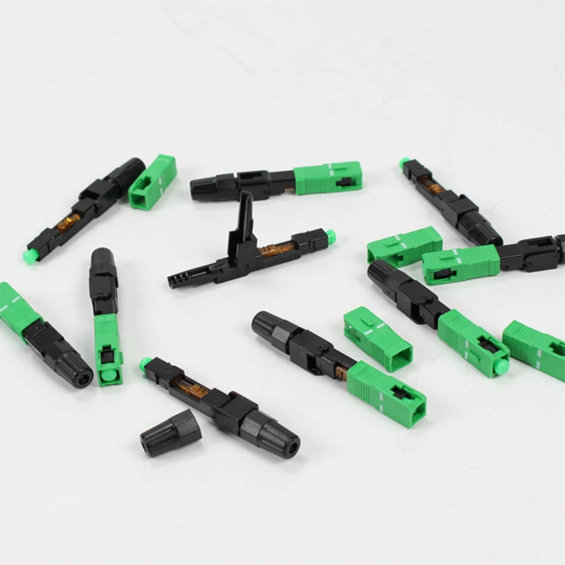 FASO 100PCS/50PCS FTTH SC UPC 광섬유 커넥터 FTTH 광섬유 퀵 커넥터 도구 키트 UPC 광섬유 퀵 커넥터 광섬유 커넥터 SC APC 퀵 커넥터 테스트용