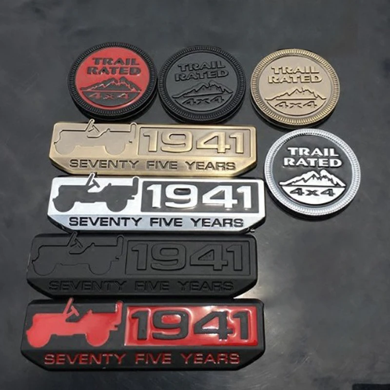 3D โลหะ 4X4 Trail Rated Emblem ป้ายโลโก้สติ๊กเกอร์รถสําหรับ JEEP Wrangler Patriot Grand Cherokee จัดแต่งทรงผมรถยนต์อุปกรณ์เสริมอัตโนมัติ