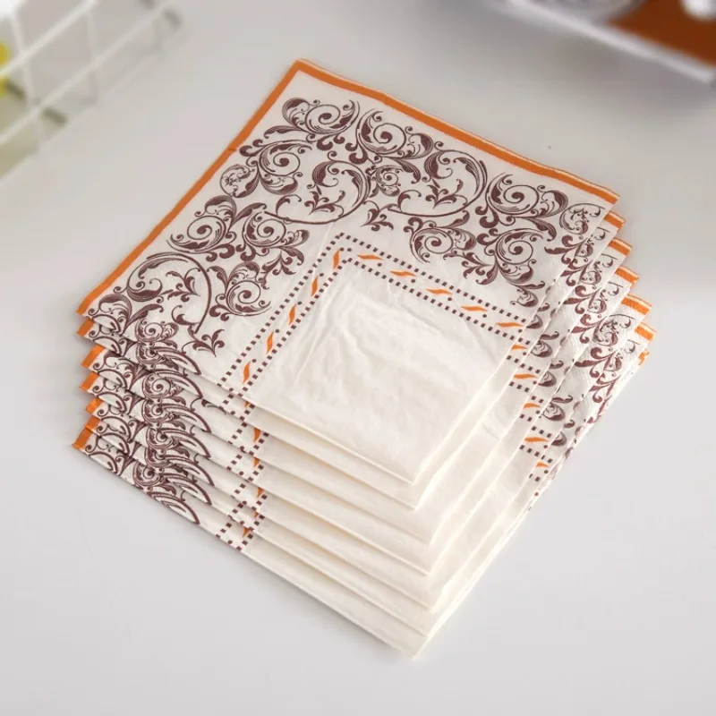 10/20pcs/Pac 33*33cm Food Grade Colourful Printed Napkins Wedding Paper Placemats 2 Layers Party Decorations Muzzle Paper