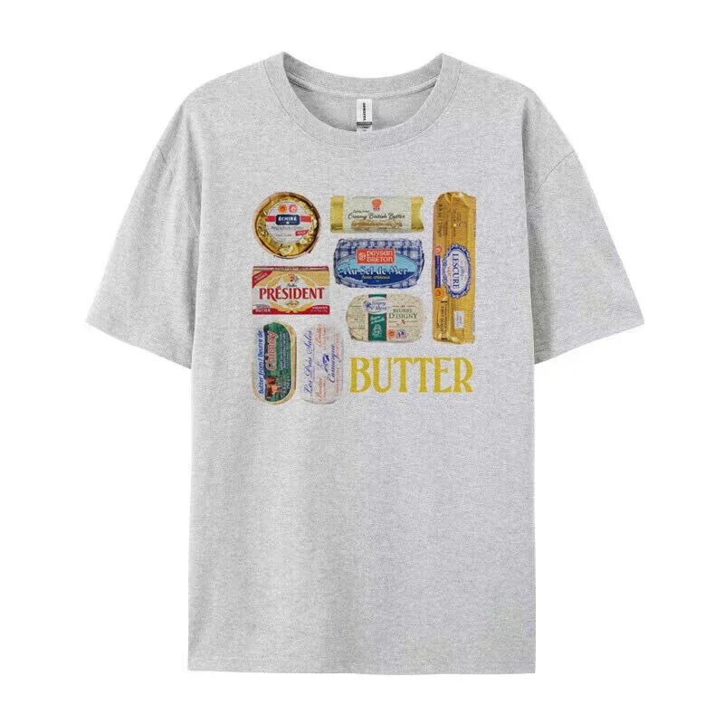 女性 90 年代レトロバターグラフィック Tシャツおかしいバター恋人 Tシャツかわいいグルメ Tシャツユニセックスヴィンテージグランジ美的服
