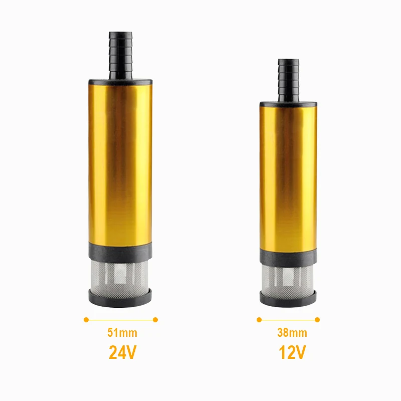 A bomba de óleo do carro bonde para bombear o óleo diesel, a água e o combustível transferem a bomba, liga de alumínio submersível Shell, 12L/min, 38mm, 51mm, 12V