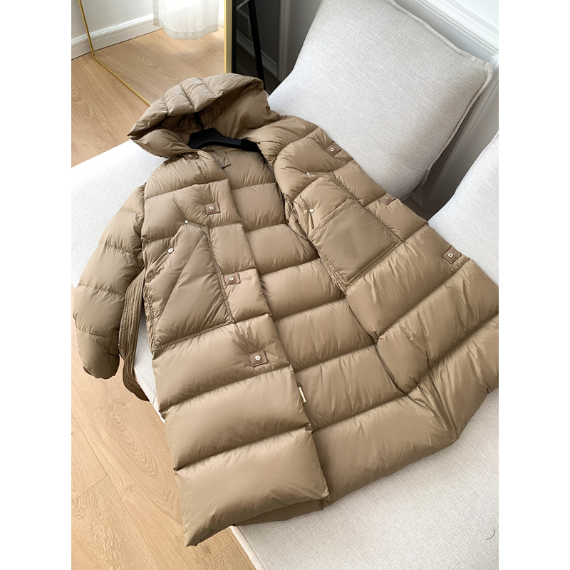 女性ジャケット 2024 秋と冬のコートダウンファッションハイエンド人気ウィザードキャップ 90 ホワイトダックロングダウンジャケット女性パーカー