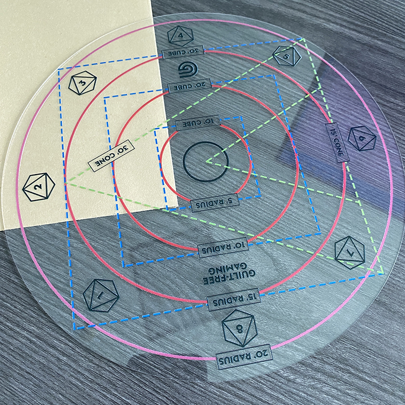 Verbesserte Zauber AOE Damage Template Dungeons and Dragons D&D Area Effect Marker Acrylmaterial