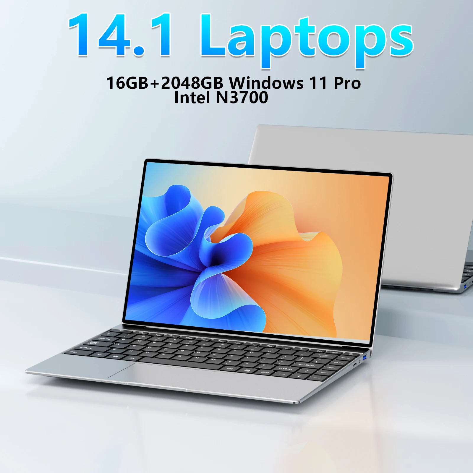 Laptop da 14,1 pollici Windows 11 Pro Notebook ultra sottile Gamer Intel Pentium N3700 16 GB 1024 GB 1920 * 1080 Display Computer da studio per ufficio PC
