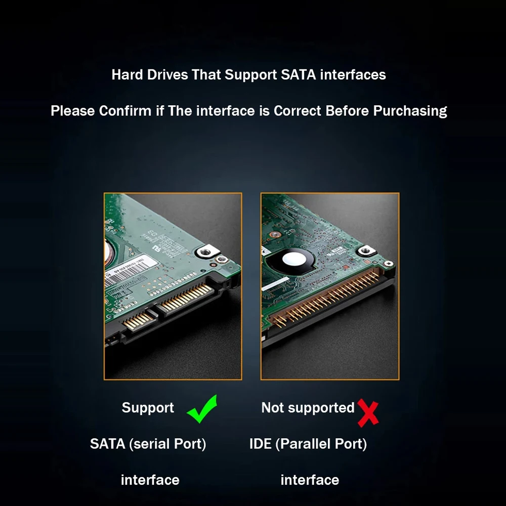 HDD SSD Case 2.5 Inch SATA to USB3.1 HDD Enclosure 6Gbps Max External SATA HDD Enclosure Hard Drive Box Adapter for PC