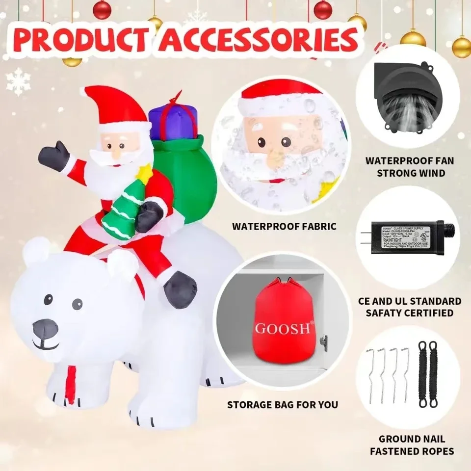 คริสต์มาส Inflatable ตกแต่งของเล่นไฟ LED ในตัว Inflatable รุ่นในร่มกลางแจ้งเครื่องประดับ Xmas Party ปีใหม่ Garden Deco