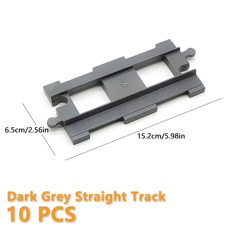 Train Track Series Compatible With DUPLO 10874 10872 10882 Large Brick Accessories Straight  Curved Track Expansion For Kid DIY