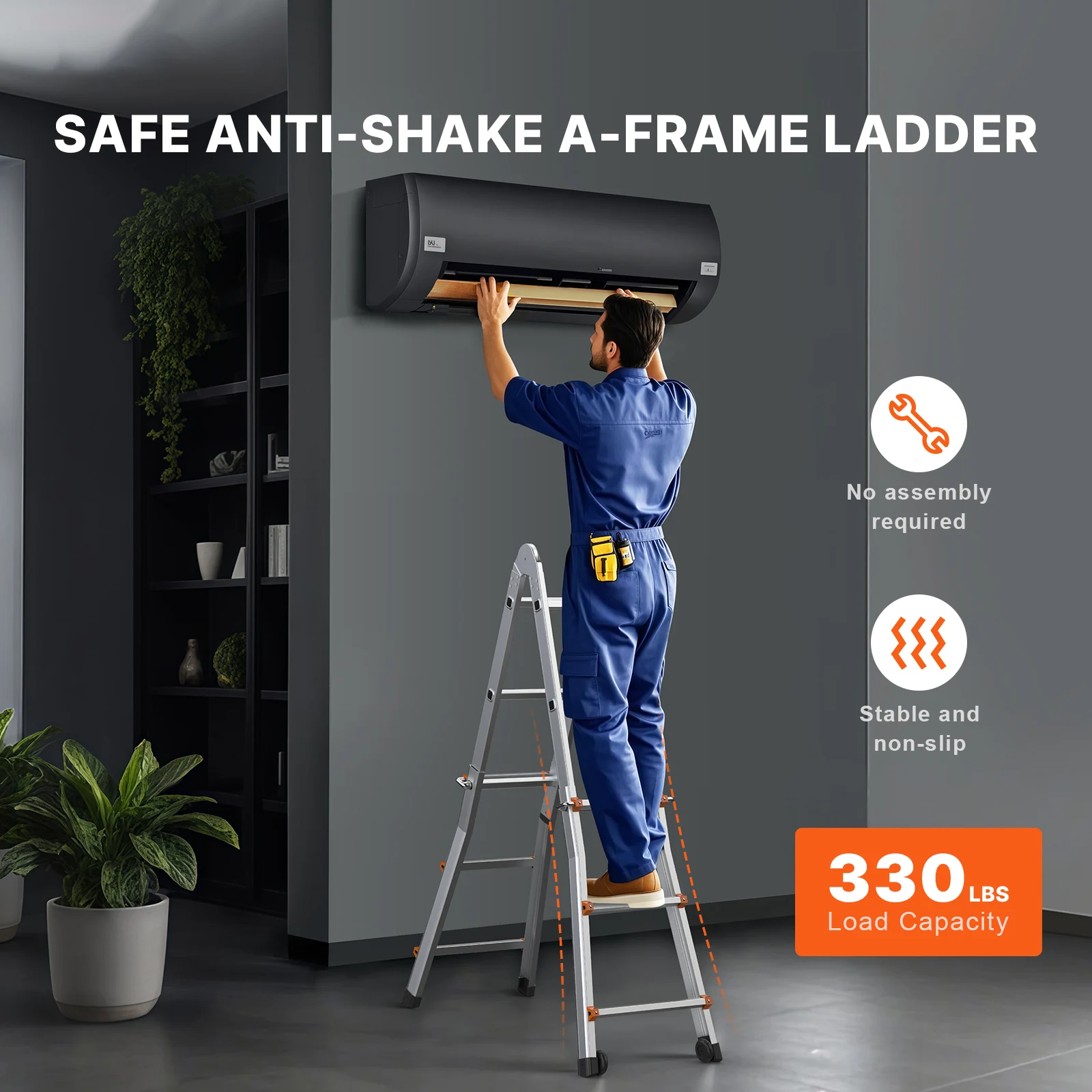 Customizable SucceBuyTelescoping Ladder A Frame Compact Aluminum Extension Ladder Multi-Function Portable Collapsible RV Ladder
