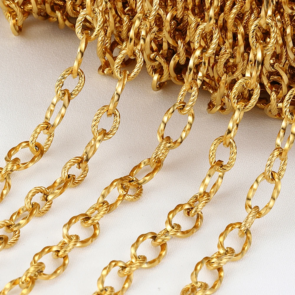 1meter Gold Farbe Edelstahl Ketten Stern Link Ketten DIY für Frauen Halskette Armband Schmuck Herstellung Komponenten DIY Keine verblasst