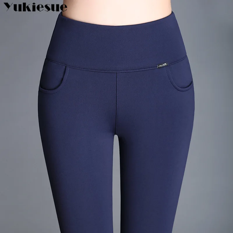 6XL レギンス秋冬ベルベットレギンス女性のためのハイウエストスキニーレギンス長ズボン女性暖かい冬のレギンス