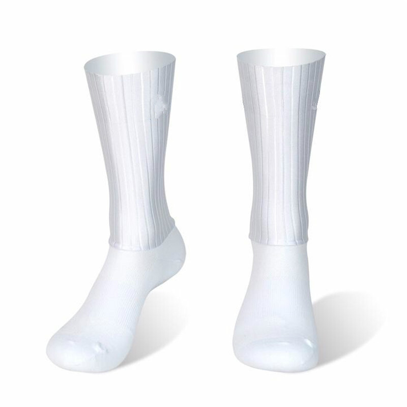 Calcetines Aero antideslizantes de silicona para verano, Calcetines blancos para Ciclismo, Calcetines deportivos para correr, Calcetines para Ciclismo