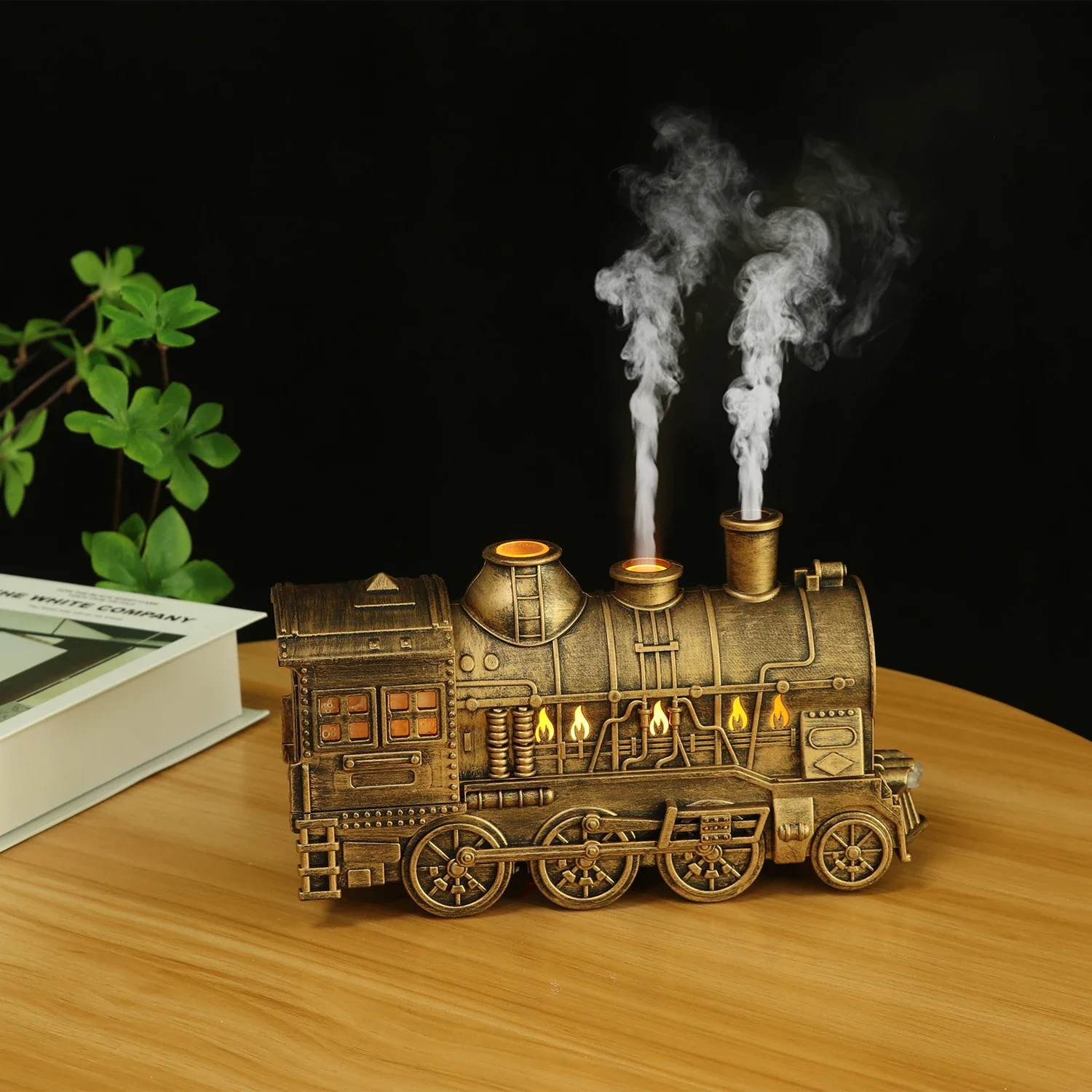 มินิรถไฟรูปร่างน้ํามันหอมระเหยน้ํามันหอมระเหยDiffuserอัลตราโซนิกCool Mist Air Humidifierพร้อมหลอดไฟLED Aroma Difusor Atomizer
