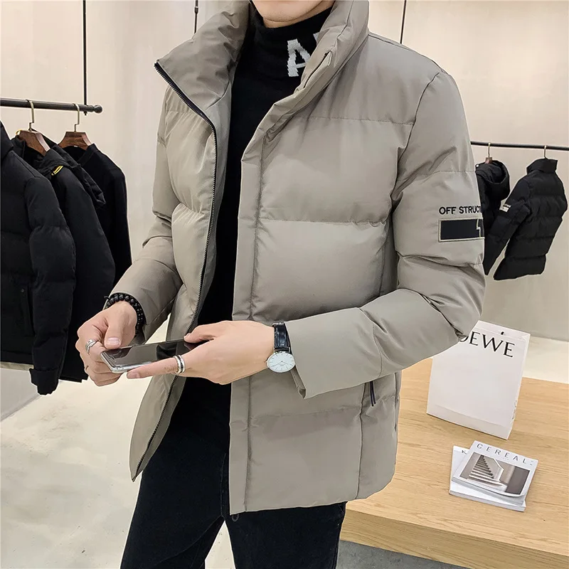 男性用の厚手のパフジャケット,ダウンコットン,パッド入りコート,暖かい服,冬服,2022