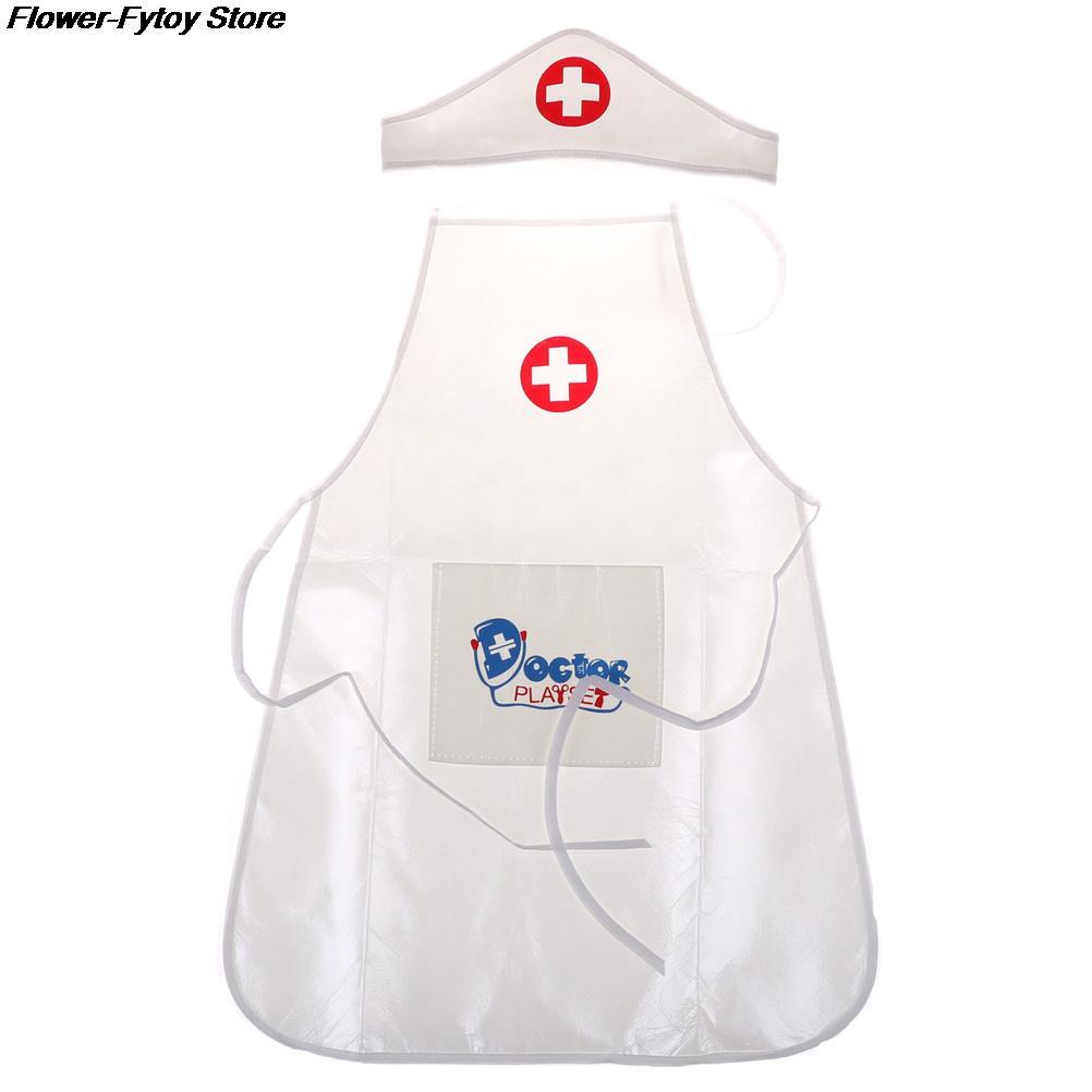 Conjunto de ropa de Doctor y enfermera para niños, 1 sombrero, juguete de simulación
