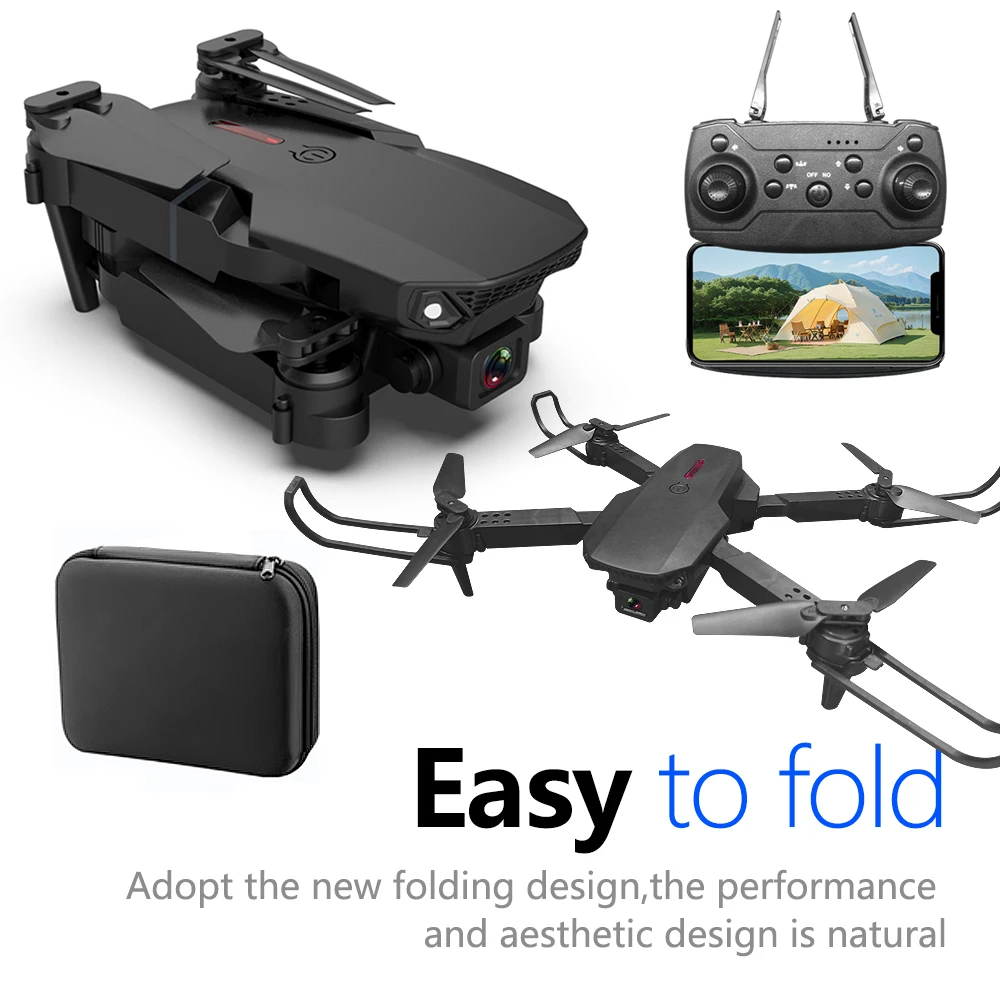 E88 Mini Drone UAV 360 degrés rotatif pliant WiFi télécommande photographie aérienne quadrirotor jouet hélicoptère un clic nouveau