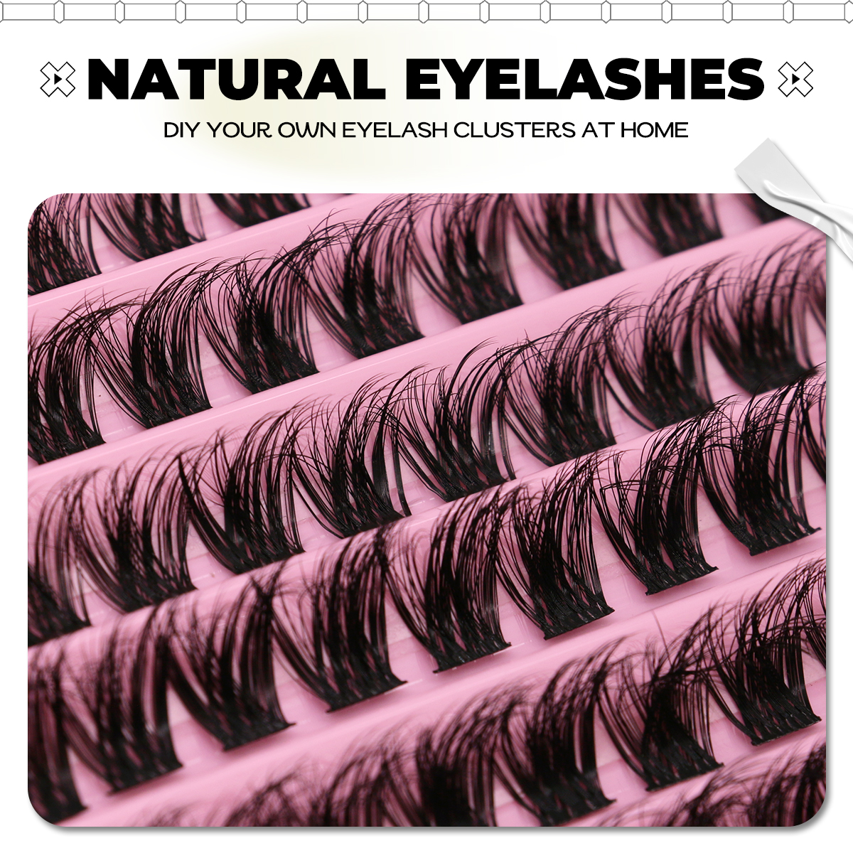 GROINNEYA bricolage Kit d'extension de cils grappes de cils avec liaison de cils à forte tenue imperméable et joint et pince à épiler à cils grappe de cils