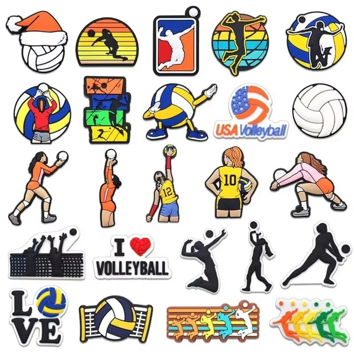 Amuletos de zapatos de PVC para baloncesto, fútbol, voleibol, serie para mujeres y hombres, decoraciones para zapatos, alfileres, accesorios, hebillas para zuecos, regalos