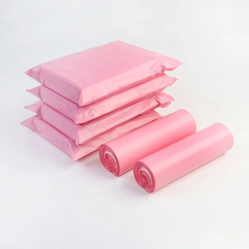 50 pçs rosa expresso mailing bolsa roupas opaco correio pacote saco envelope sacos de armazenamento logística