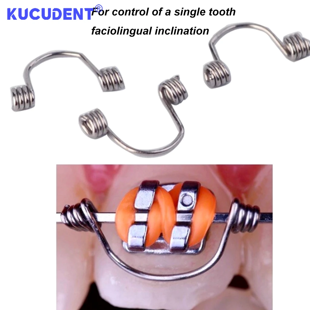 10 stks/pak Tandheelkundige Koppelveren Orthodontische Voorste Tanden Koppelveren Rechthoekige Grote/Kleine/Midden Rvs Lente
