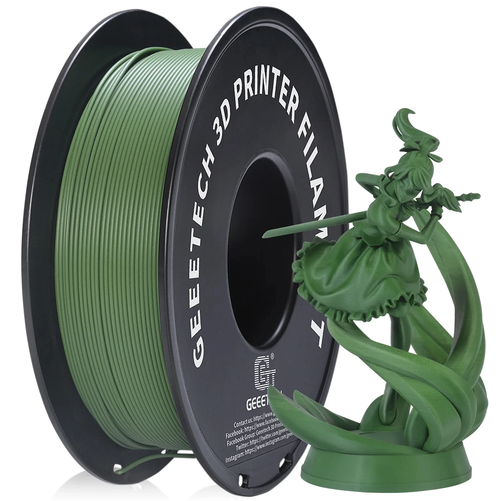 Матовая нить Geeetech PLA 1,75 мм, 1 кг, катушка (2,2 фунта), 3D-принтер Материал полилуктической кислоты, матовая текстура, вакуумная упаковка