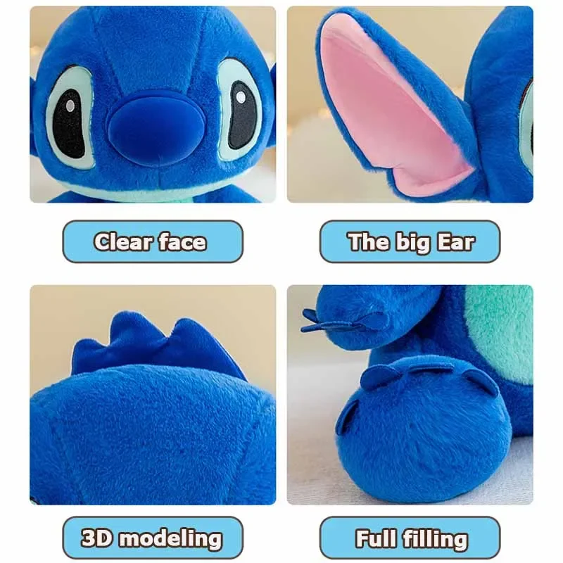 Disney Plushie สัตว์ Stitch ตุ๊กตา Plushie รุ่นการ์ตูนตุ๊กตา Plush ตุ๊กตาอะนิเมะตุ๊กตาของเล่นเด็ก Kawaii เด็กของขวัญวันเกิด