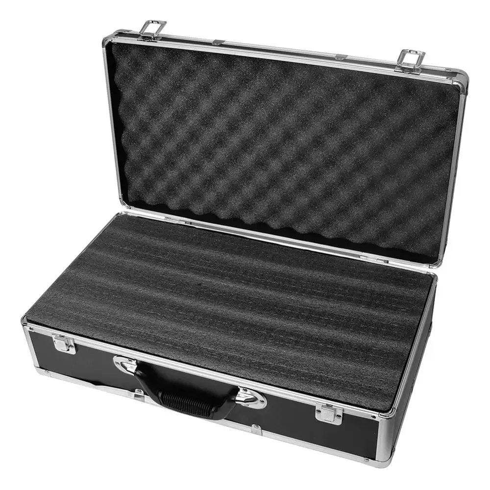 Boîte à outils de rangement d'instruments de sécurité en alliage d'aluminium, boîte à outils d'équipement, mallette de transport extérieure avec coton absorbant les chocs à l'intérieur