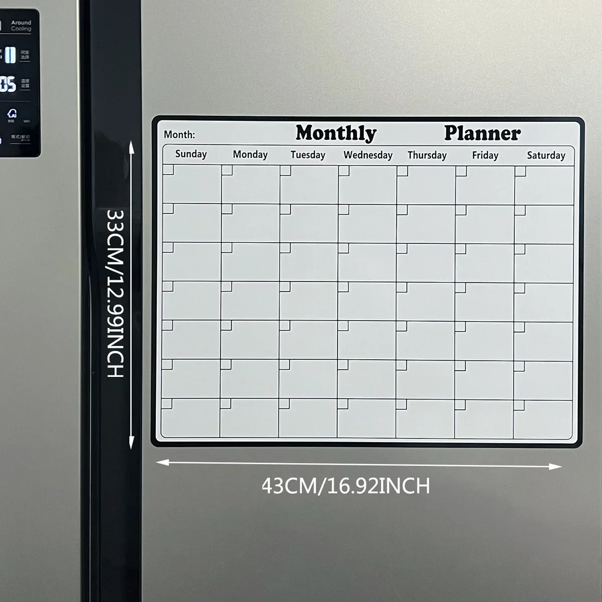 ตู้เย็นแม่เหล็กแห้งลบปฏิทินรายเดือนไวท์บอร์ดบันทึกข้อความ MeMO Pad ปฏิทินผนังอุปกรณ์