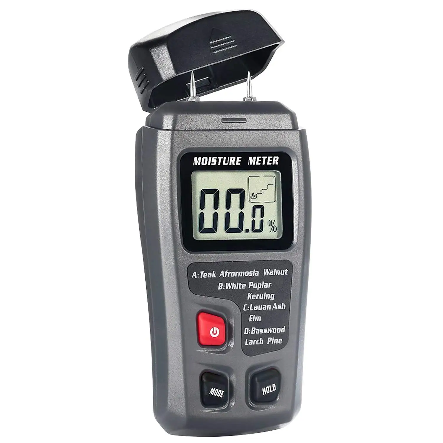EMT01 medidor de humedad de madera digital de dos pines 0 ~ 99.9% medidor de humedad de madera pantalla LCD detector de humedad de madera probador de humedad de madera