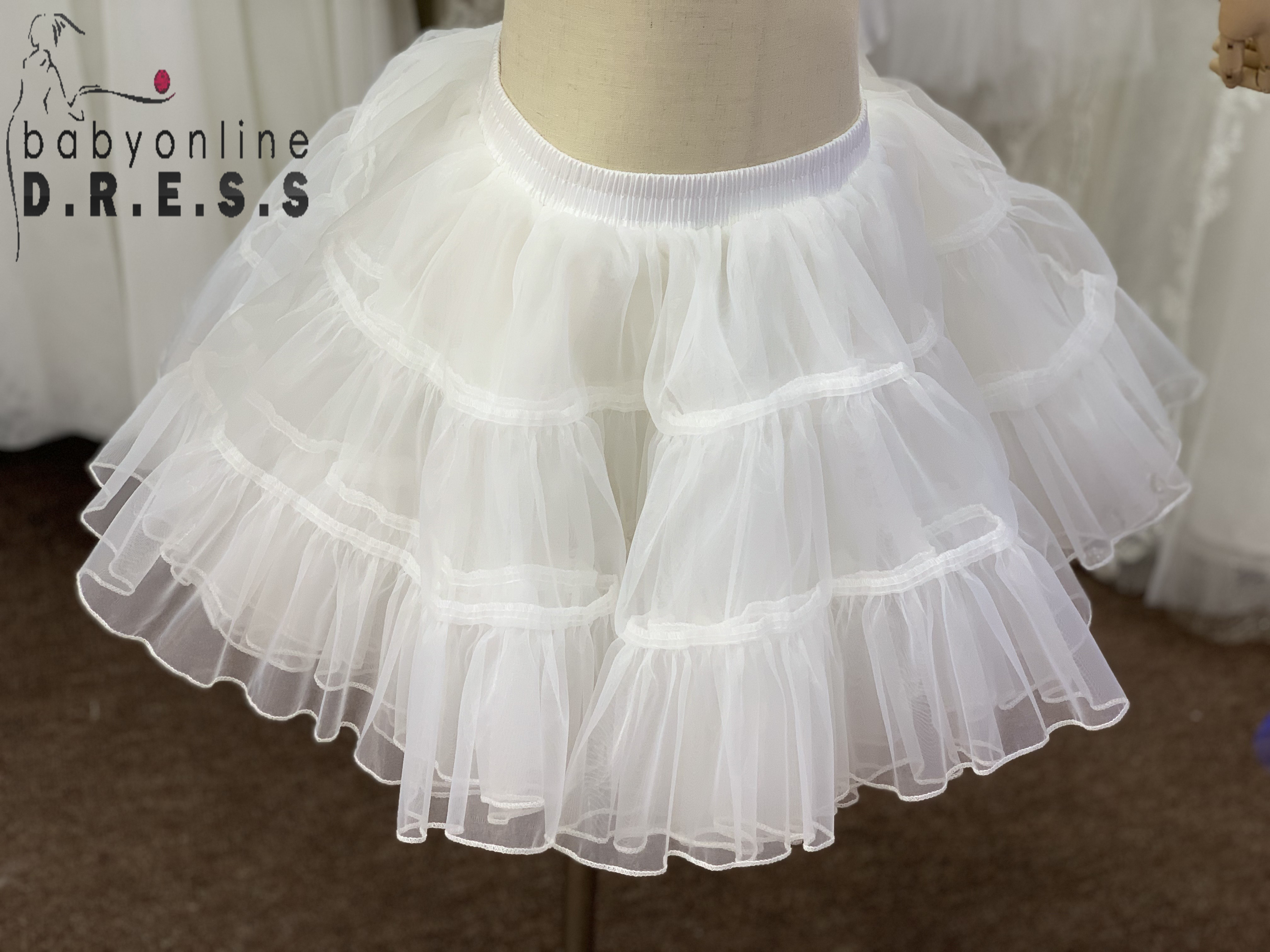 BABYONLINE Mutil Rock Undertutu Rousing Annie Petticoat Weiß/Elfenbein/Schwarz TÜLL TUTU – ERWACHSENE STANDARD/PLUS